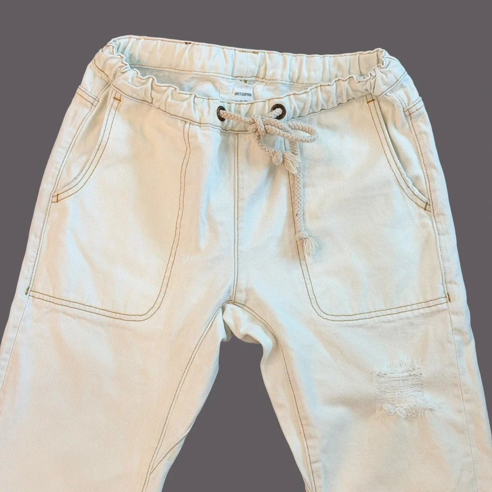 One Teaspoon Shabbies Womens Drawstring Boyfriend Jeans XS Minimalist Streetwear